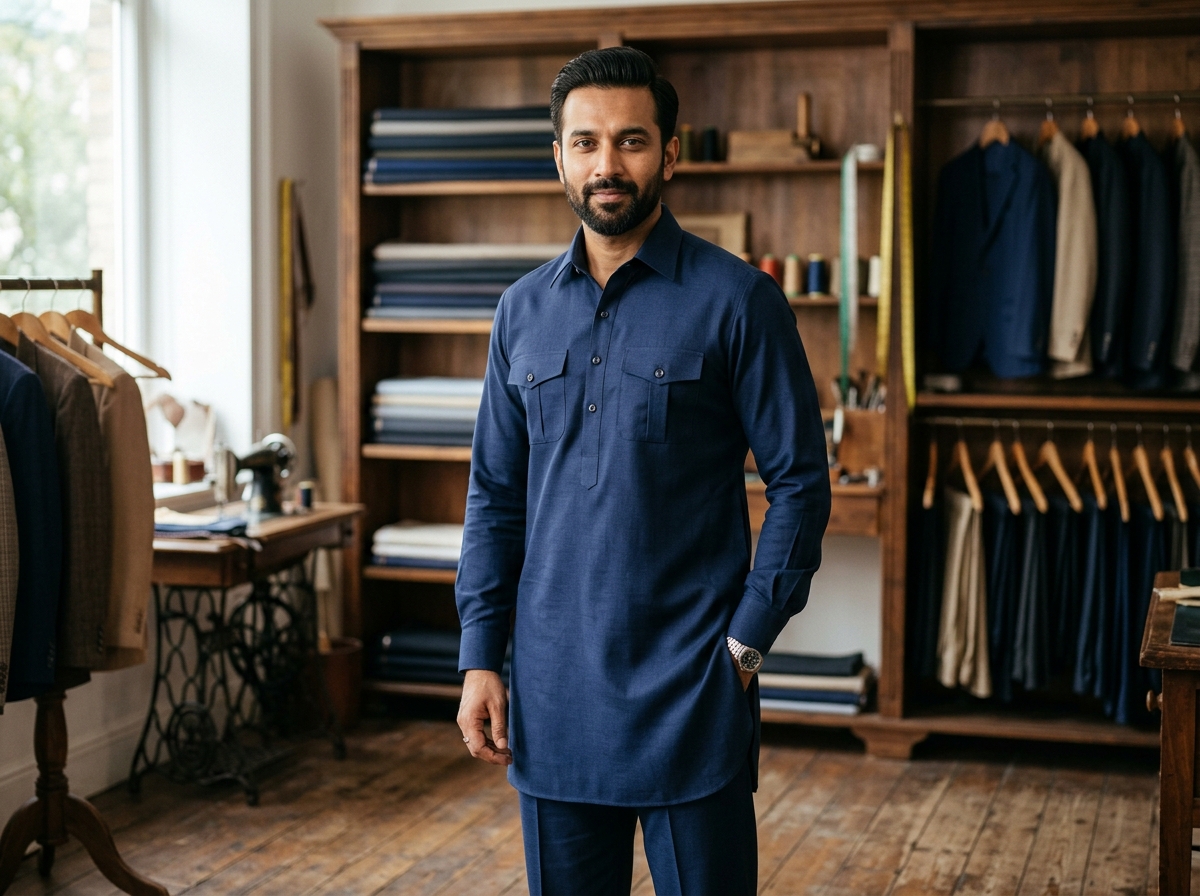 Classic Pathani Suit tailored in Rewari