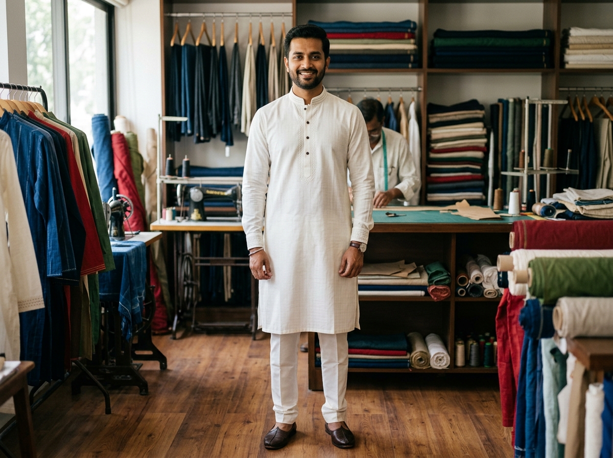 Traditional Indian Kurta Pajama tailored by Cityline Tailors